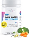 Livingood Daily Collageen Powder for Women and Men, Vanille, Grass Fed Protein, Gehydrolyseerde Collageen Peptiden met vitamine C & Multi Vitaminen voor haar, huid, Nagel & Gut Health, Glutenvrij, 30 porties