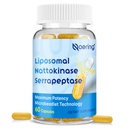 Liposomale Nattokinase 12.000 FU Serrapeptase 360.000 SPU Enzyme Supplement - Verrijkt met synergetische enzymen en Nutriente Blend & Inuline voor Circulatoire, Gut, Digestie 60 Capsules (1 fles)