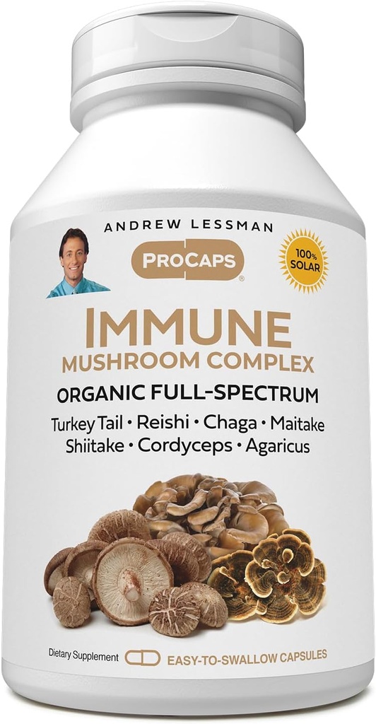 ANDREW LESSMAN Immune Mushroom Complex 30 Capsules  Paddestoel Complex Supplement