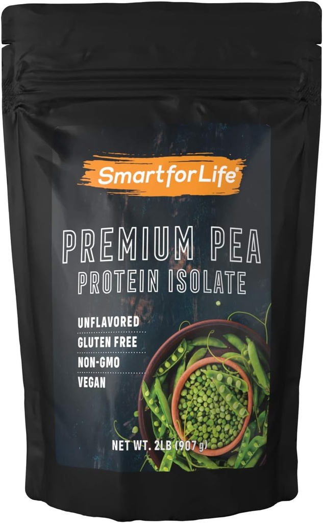 Smart for Life Pea Protein Powder Meal Replacement Shake - 2 Pounds - Organic Vegan BCAA's Loaded Plant Protein Powder - Keto Friendly and Vegetarian Plant Based Protein Powder - Easy to Digest