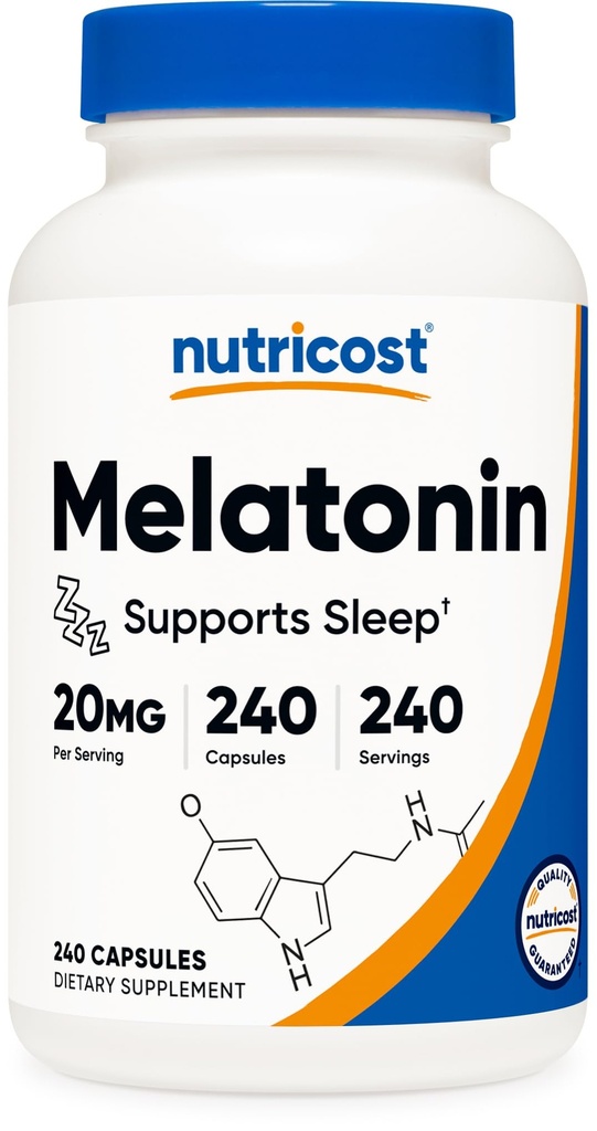 Nutricost Melatonine 20mg, 240 Capsules, Non-GMO & Glutenvrij
