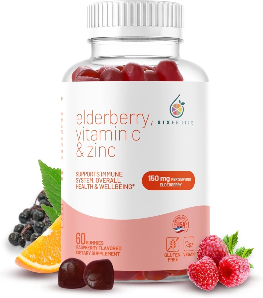 Biologische vlierbessen Gummies met zink en vitamine C 