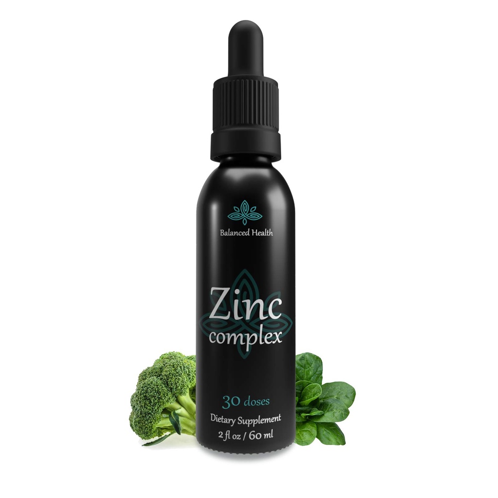 Zinkcomplex - 30 porties, 2oz, pepermuntsmaak, Vegan Liquid Ionic Zinksulfaatdruppels Plus Trace Minerals voor dagelijkse ondersteuning van het immuunsysteem
