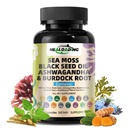 Sea Moss Capsules:Wildcrafted Organic Irish Seamoss & Bladderwack - Rijk aan mineralen, Ondersteunt Thyroid Health, Digestie, Skin & Immune System - Vegan, Non-GMO