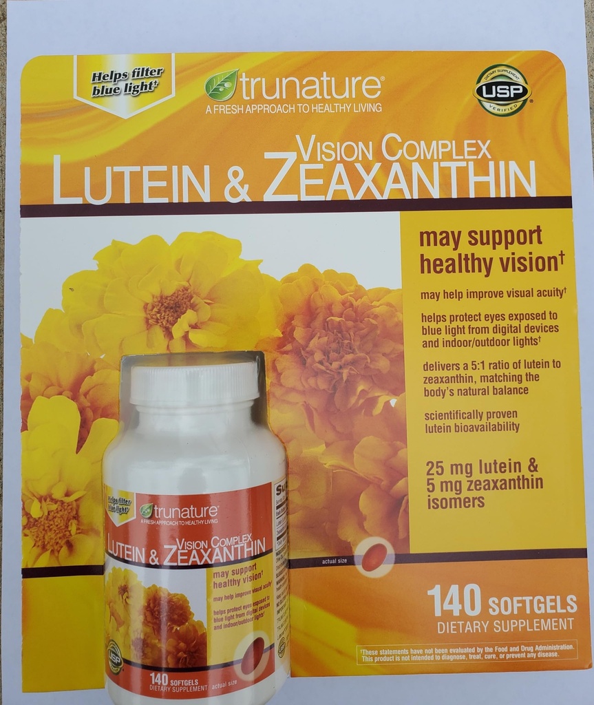 Tru-Nature Vision Complex Lutein & Zeaxanthine, een bundel van 140 Softgels