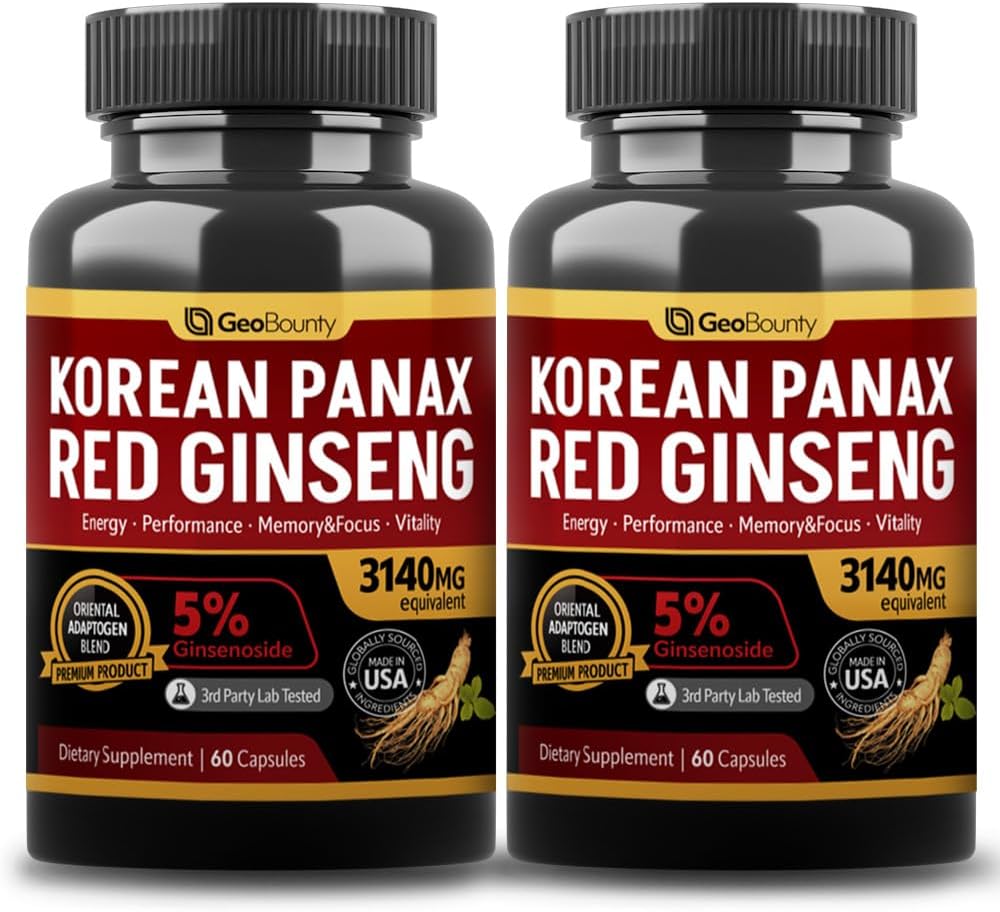 Korean Red Panax Ginseng Capsule 2 Pack, Panax Ginseng Supplementen, 2 Value Pack 3140mg (Ginsenoside 5%)