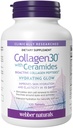 Webber Naturals Collageen30 met Ceramides, Bioactive Collageen Peptiden, 120 tabletten, Hydrating Glow, helpt verbeteren van de huid Hydratatie, Elasticiteit & Smoothness, Niet GGO, Zuivel & Glutenvrij