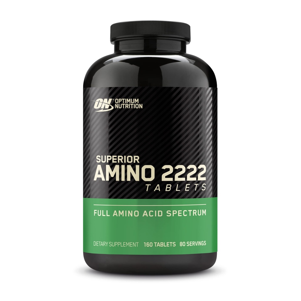Optimale voeding Superior Amino 2222 Tabletten, Complete essentiële aminozuren, EAA's, 160 Tel.