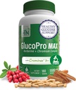 Health Thru Nutrition GlucoPro Max - met 1.500mg Berberine, Chrominex + Chroom, en 1000mg kaneel . . Vegan, Non-GMO, Glutenvrij . . Pack van 180