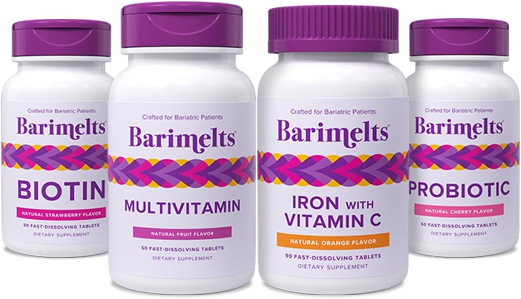 Barimelts complete post-Bariatrische Chirurgie bundel - Multivitamine, ijzer met vitamine C, Biotine en Probiotica