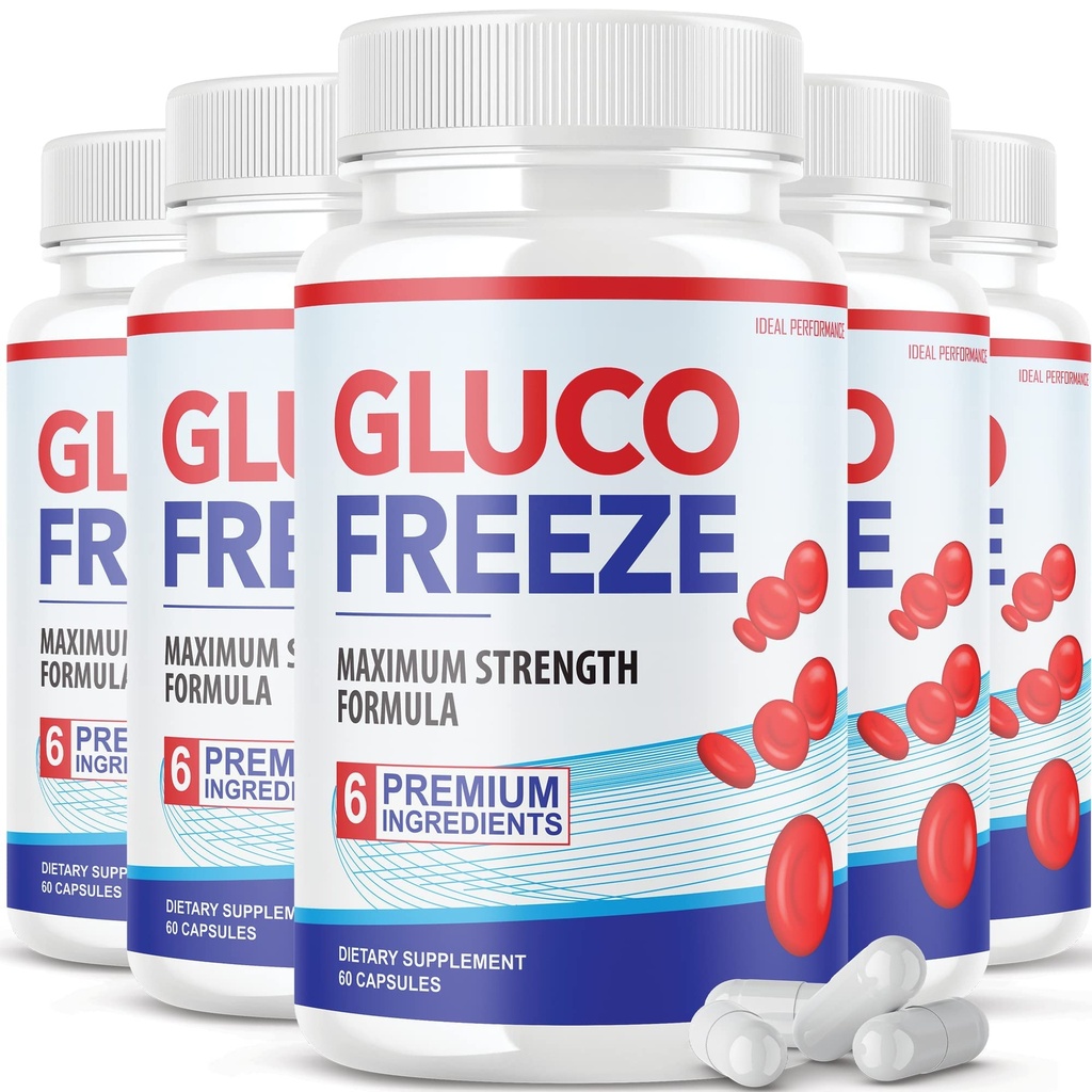 (5 verpakkingen) Glucovriespillen - Officiële formule Gluco Freeze Pillen - Glucofreeze Pillen, Gluco Freeze Dietary Supplement, GlucoFreeze Advanced Strength Formula with Cinnamon Bark (300 capsules)