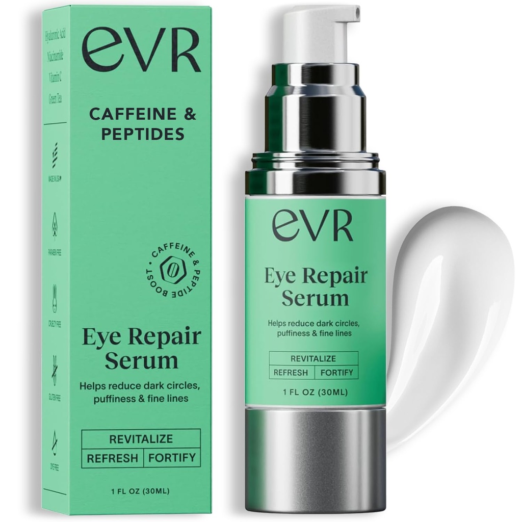 Cafeïne Eye Cream voor donkere kringen Puffiness and Wrinkles - Fragrance Free - Anti-aging Eye Care for Sensitive Skin - Made in the USA for Men and Women - 1 Oz