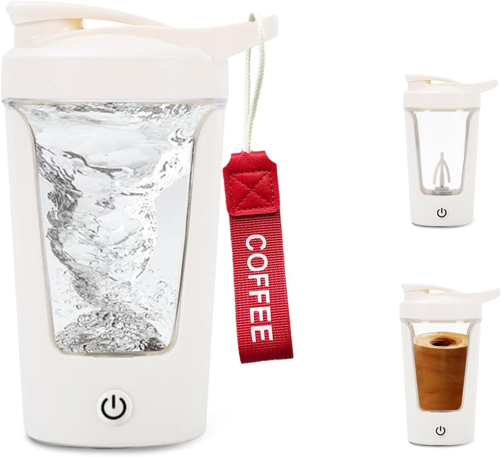 Elektrische Shaker Fles, Portable Protein, Mixer Cup, USB C Shaker voor Smooth Protein Shakes, BPA-Free, Tritan, 450ml, 16oz, Stir Cup, 500mAh Oplaadbaar