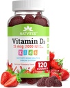 Vitamine D3 Gummies for Kids - Vitamine D 1000 IE Pectin Gummy - Aardbei Gearomatiseerd - Bone Health and Immune Support Supplement - Non-GMO, Glutenvrij, Veganistisch, Noot & Dairy Free - 120 Tellen (Pack of 1)