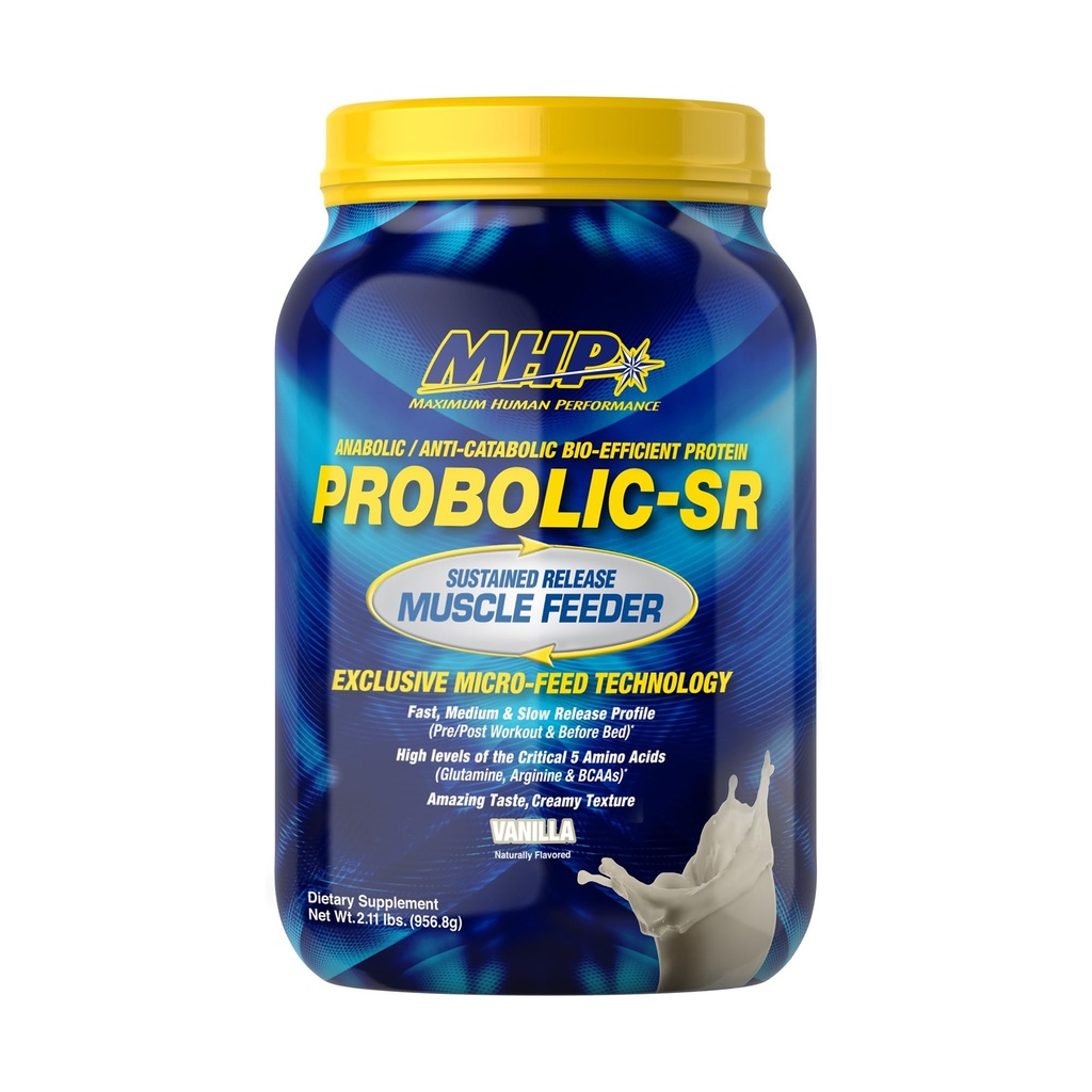 Maximum Human Performance Probolic-SR Sustained Release Proteïnepoeder, 24g Proteïne, BCAA's, Glutamine, Arginine, Pre-Workout, Post-Workout, Nighttime Proteïne, 2lbs, 26 Servers, Vanille