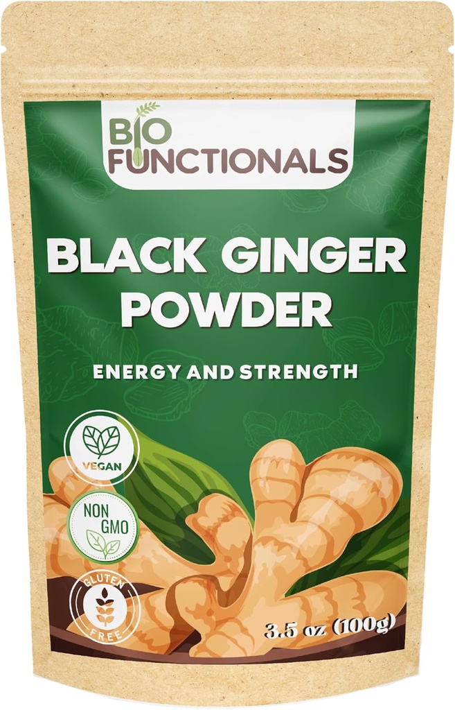 Black Gember Poeder (3,5 Oz) Thai Black Gember Poeder Kaempferia Parvifora. Bevordert energie en uithoudingsvermogen