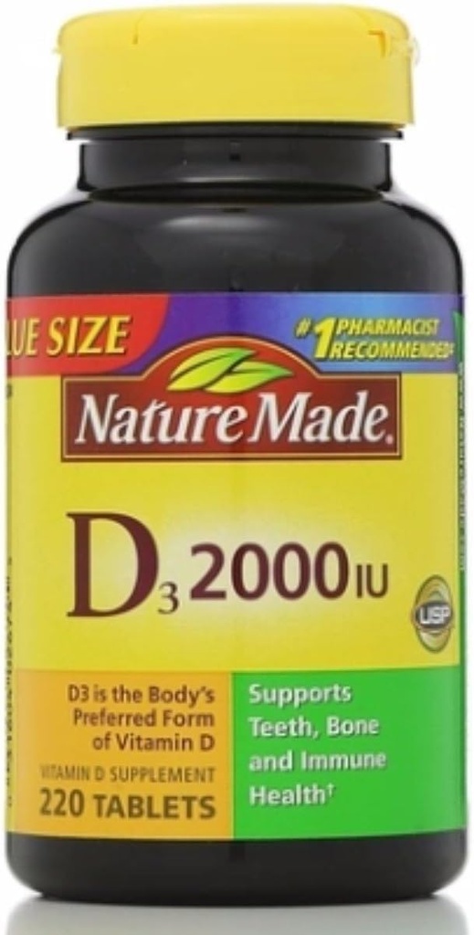 Nature Made D3 2000 IE Tabletten 220 ee (verpakking van 2)