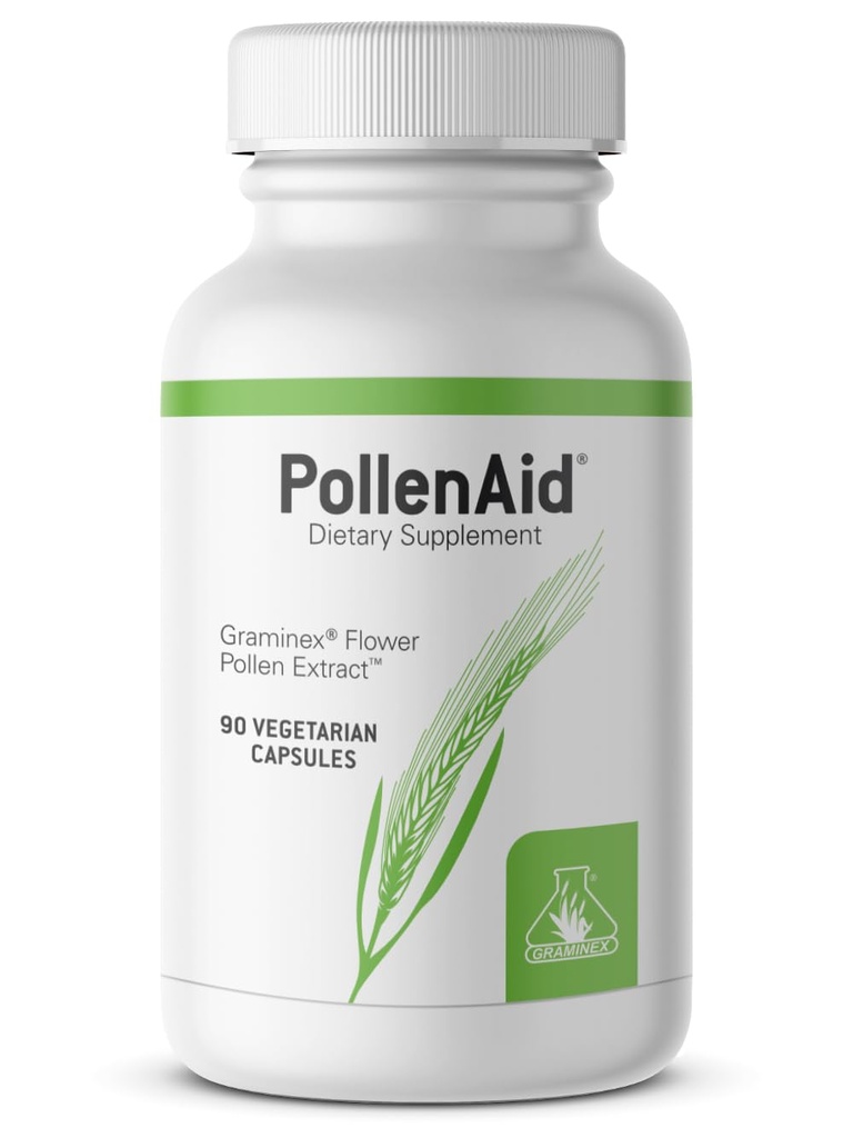 Graminex PollenAid Prostaat Supplement: Alle natuurlijke Prostaat Ondersteuning voor Bladdercontrole en urinetrek gezondheid, Rye Pollen Extract Made in USA, 90 Vegetarische Capsules