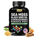 Sea Moss Black Seed Oil Ashwagandha Bladderwrak Burdock Root Turmeric & Vitamin C D3 Vlierbes ACV Black Pepper - Multimineral Supplement - 60 Tel.