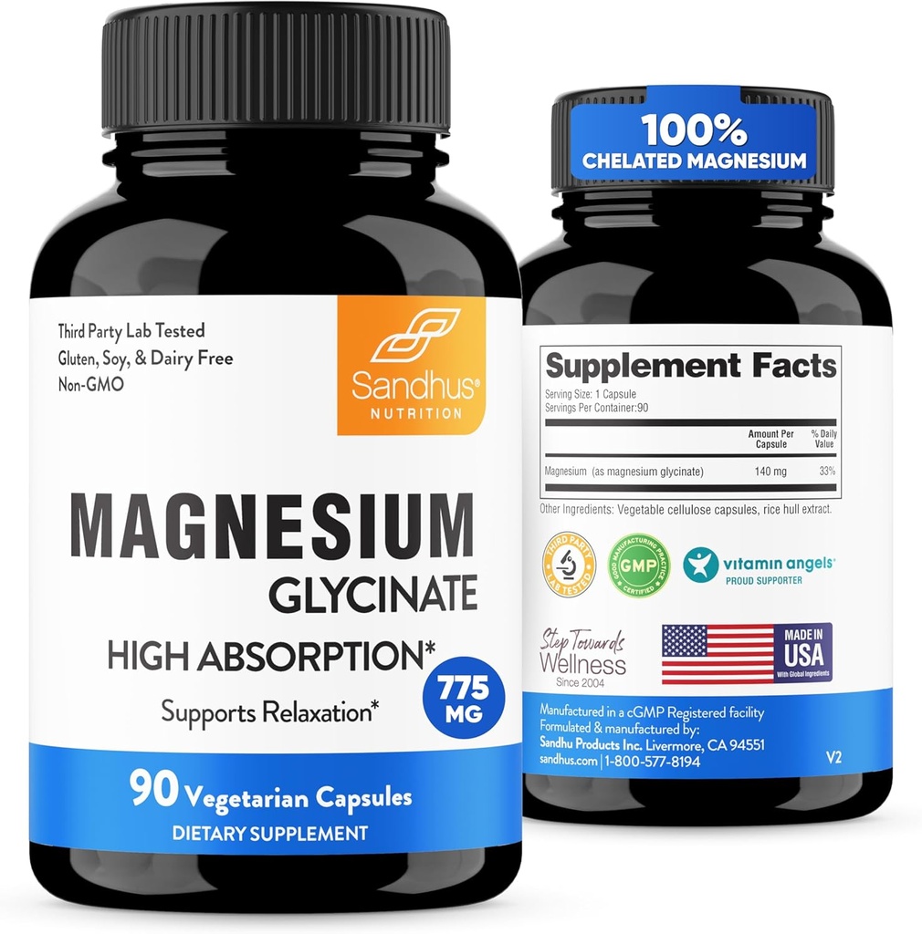 Sandhu's Superior Absorptie Magnesium Glycinate 775mg