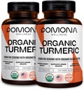 Pomona Wellness Biologische Kurkuma Supplement 2100 mg, USDA Biologische, Niet-GMO, Veganistisch, Kurkuma met zwarte peper voor absorptie, voor gezamenlijke ondersteuning en immuniteit, 240 tabletten (2 verpakkingen)