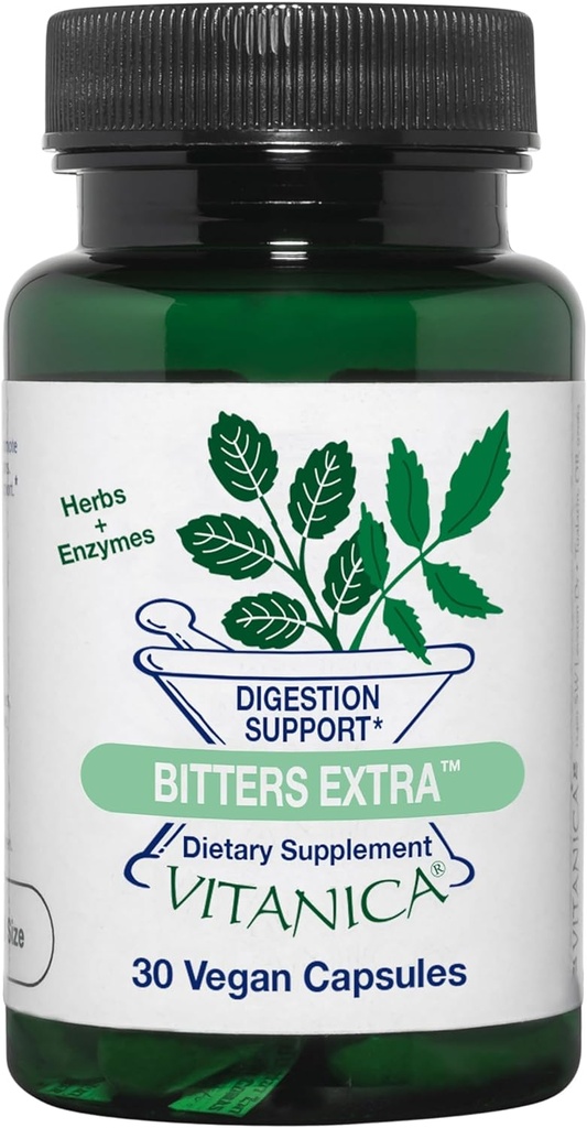 Vitanica Bitters Extra, Digestie Ondersteuning, Vegan, 30 Capsules