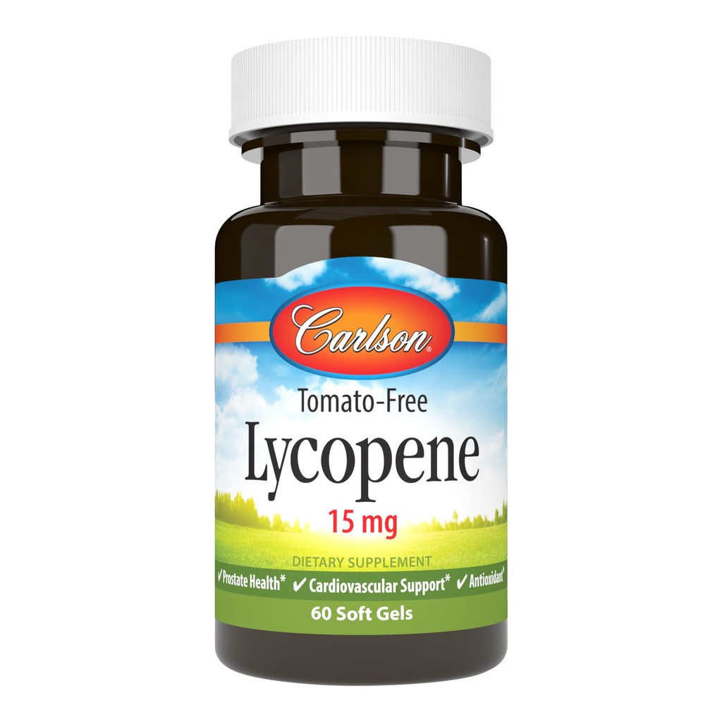 Carlson - Lycopeen, 15 mg, Tomato-Free, Prostate Health & Circulation Support, Optimale Wellness, 60 Softgels