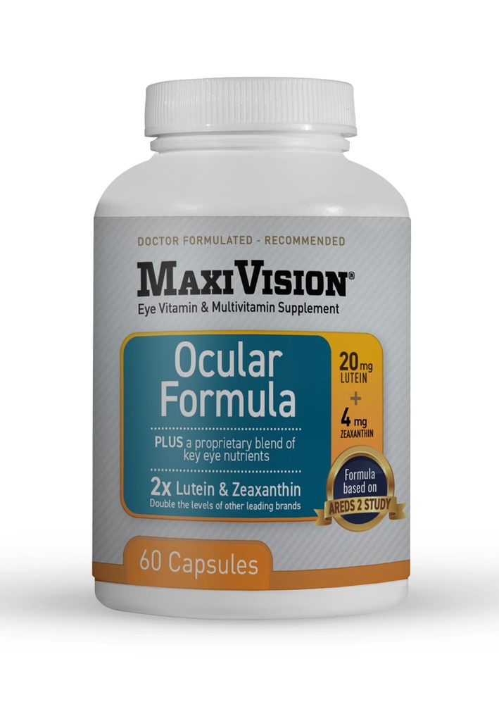 MaxiVision® Oculaire Formule - AREDS2 - Oogvitaminen & Multivitamine - Luteïne en Zeaxanthine - 1 Fles (60 capsules)
