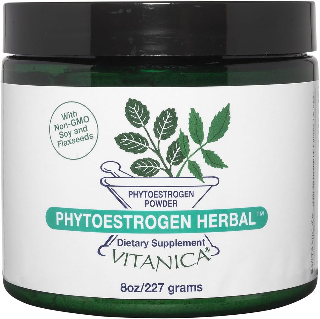 Vitanica Fytooestro Herbal Non-GMO PMS, Menopauze Relief Supplement voor vrouwen, Hormone Balance, Nachtzweters & Hot Flash Relief, Soy Isoflavones, Vegan, Poeder 8 Oz (Fytooestro Herbal Pro Logo)