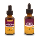 Herb Pharm Ashwagandha & Rhodiola Wortelextracten voor energie, vitaliteit, endurance & uithoudingsvermogen, alcoholvrije Glycerite & Organische Cane Alcohol, 1 Oz Elk