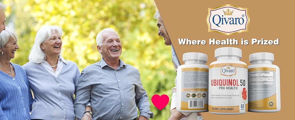 QIH23: Ubichinol 50 Pro Health COQ10 (60 capsules) - Ubichinol supplement met actieve vorm van co-enzym Q10 - krachtige antioxidant voor Cellulaire energieproductie, algehele gezondheid en welzijn