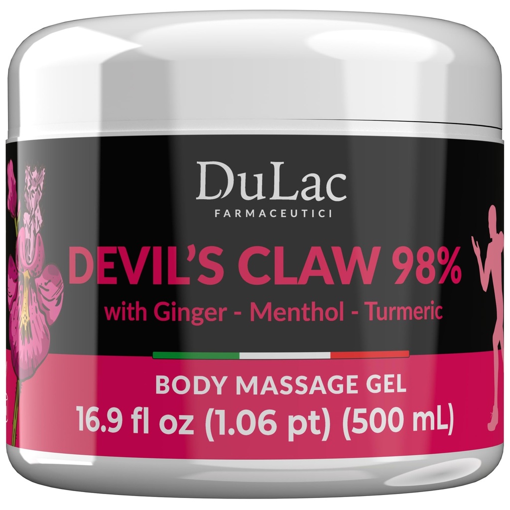 Dulàc - Duivelsklauw 98% Cream Maximale sterkte 16,9 Fl Oz, natuurlijke gewrichts- en spierontspannende crème voor terugkerende spier- en gewrichtspijn, verrijkt met Menthol voor Cool Effect