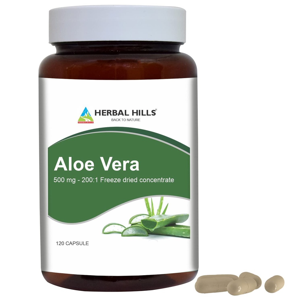 HERBAL HILLS Aloë Vera Capsules (Aloe barbadensis) 