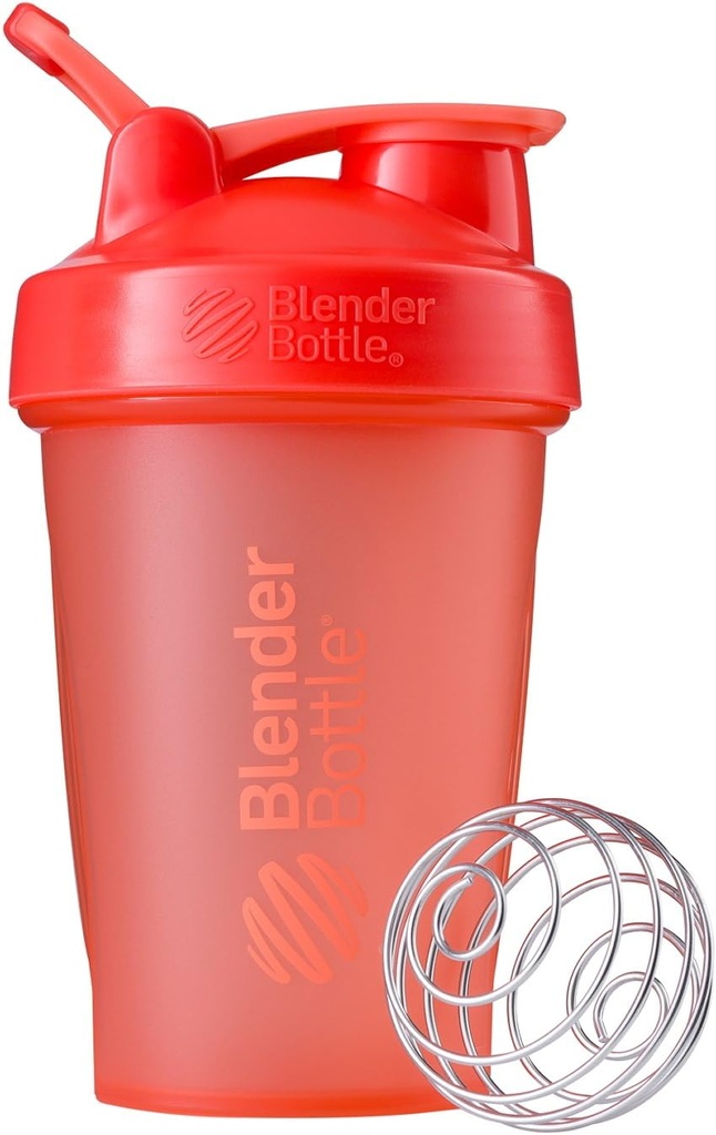 BlenderBattle Classic Shaker Bottle Perfect voor eiwitshakes en pre-workout, 20-ounce, Coral