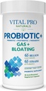 Vital Pro Naturals - Gas & Bloating Probiotica + Prebiotica, Postbiotica, Parabiotica, 4-in-1 Gezondheidssupplement voor volwassenen, Hoge Potentie, 65 Strains, Eenmaal Dagelijkse Digestieve en Immune Ondersteuning, 30 ct