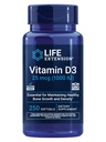 Life Extension Vitamin D3 25 mcg (1000 IU), Immune System Support, Bone Health, Whole-Body Health, Value Size, Gluten-Free, Non-GMO, 250 softgels
