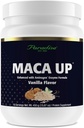 Paradijs Kruiden Maca Up Vanilla Vegan Proteïne Poeder, Biologische Pea & Brown Rice, Maca Root, Aminogen Digestief Enzyme Blend, Nutrim Oat Bran Fiber, 15 Servings, 450 g
