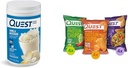 Quest Proteine Powder & Chips Bundle - Vanille Milkshake Powder (24g Proteïne, 1.6lb) + Tortilla Chips Variety Pack (12ct)