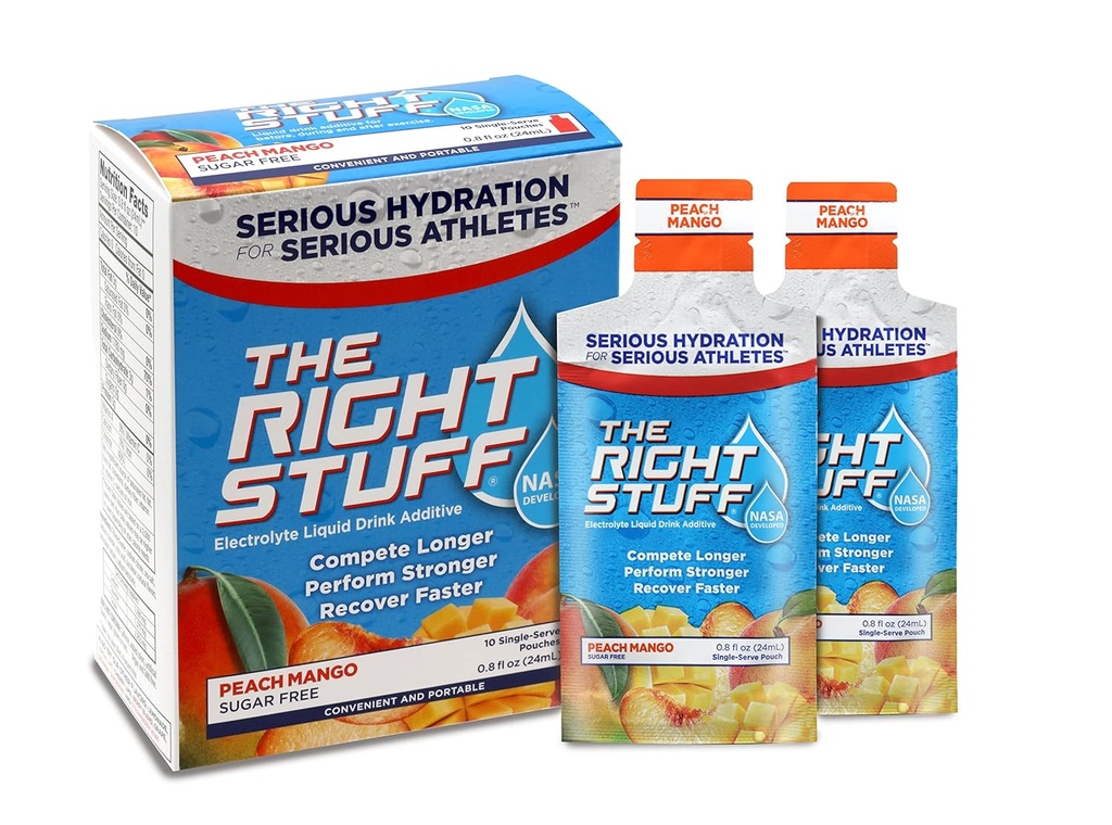 The Right Stuff elektrolyt drank concentraat - 10 Pouch Box - Peach Mango