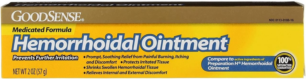 GoodSense Hemorrhoïdale Zalf, Fenylefrine HCl, Petrolatum, minerale olie, verlichting van brand, jeuken en ongemak van aambeien, 2 Ounces
