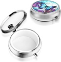 Sibba Portable Medicine Pill Case, Travel Multi-Functional Vocht Proof Pill Box for Purse & Pocket, Cute Metal Medicine Pill Organizer Box for Vitamins, Fish Oil & Supplements (Butterfly)