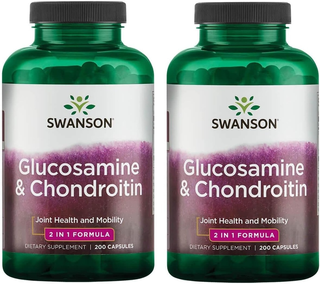 Swanson Glucosamine & Chondroitin Combo 500/250 Milligrammen 200 capsules (2 verpakkingen)