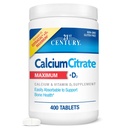 21e eeuw Vitaminen Calciumcitraat Plus D3 Maximale tabletten, 400 Tellen