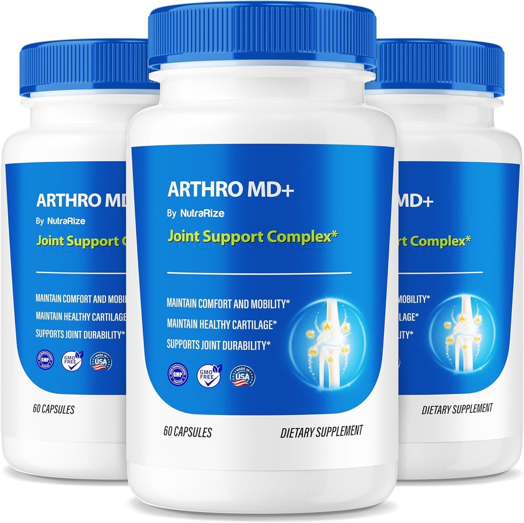 (3 Pack) Artro MD+ Capsules, Officiële Artro MD Gezamenlijke Ondersteuning, Alle Natuurlijke Formule ter ondersteuning van flexibiliteit en mobiliteit, Premium pillen voor gezonde gewrichten, Artro M D Review (180 Capsules)