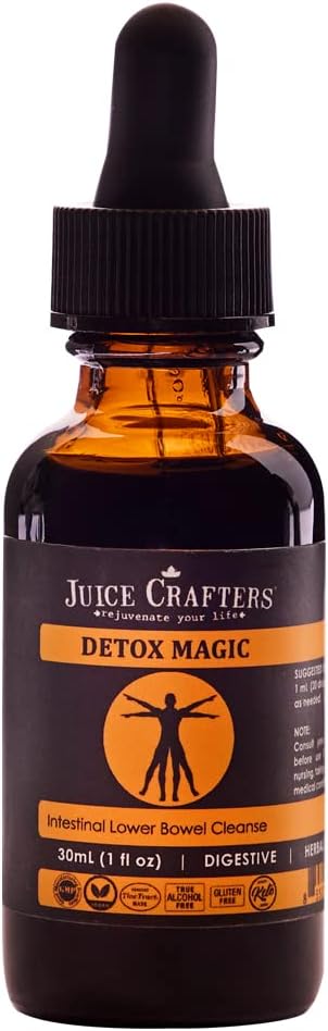 Juice Crafters Black Walnut Hull Tinctuur Drop (1 Fl Oz.) - Intestinal Lower Bowel Aid - Intestinal Cleanse - Herbal Cleanse Blend w/Black Walnut Hulls, Wormwood