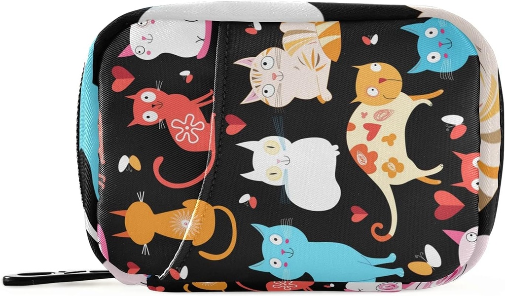 xigua Cat Pill Case 7-Day Travel Pill Organizer Box met ritssluiting voor vitamines, medicijnen en supplementen