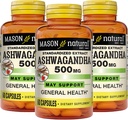 MASON NATUURLIJKE Ashwagandha 500 mg, Adaptogeen voor Stress & Energy Support, Herbal Supplement, 180 Day Supply