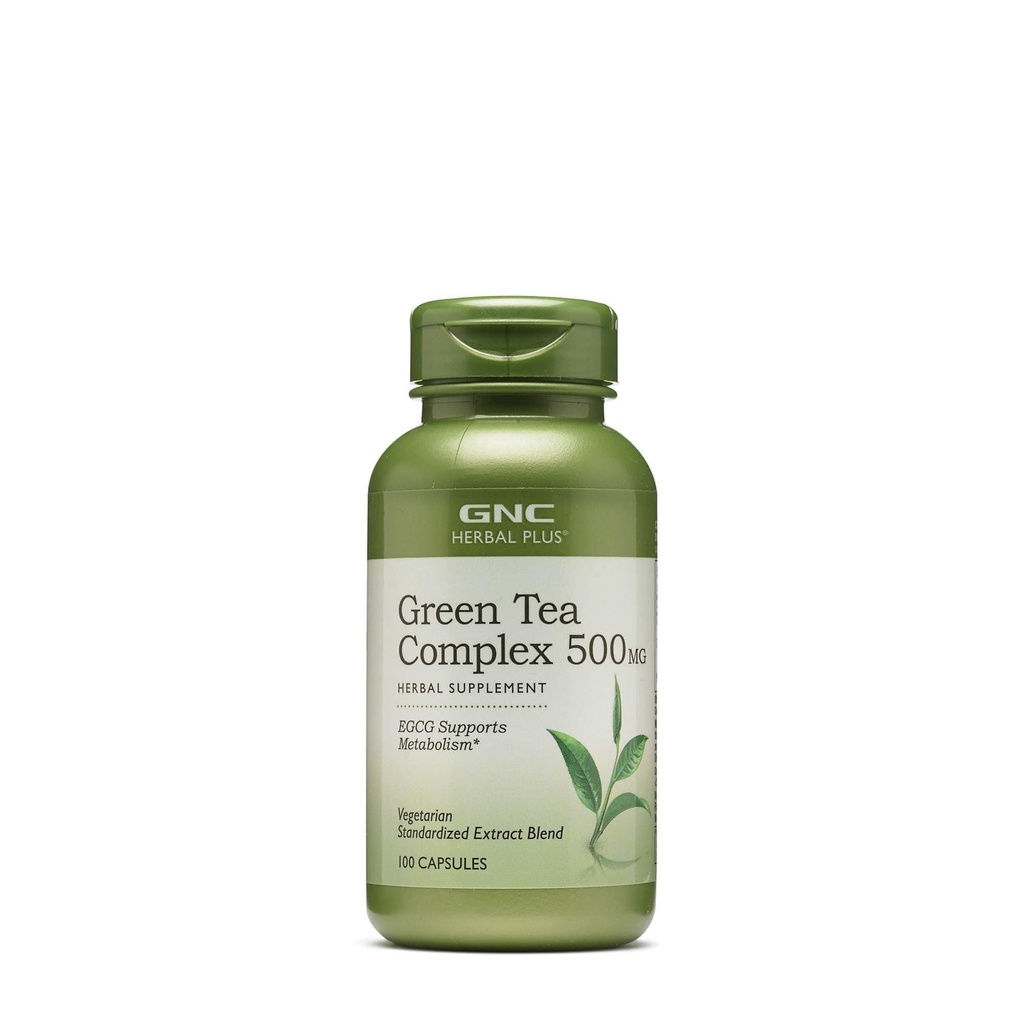 GNC Herbal Plus Green Tea Complex 500mg Supplement, Vegetarisch, Ondersteunt Metabolisme, 100 porties