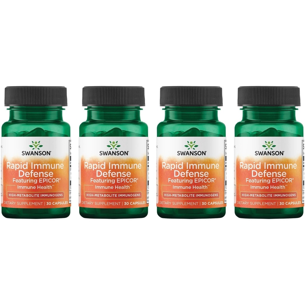 Swanson Rapid Immune Defense Met Epicor 500 mg 30 Caps (4 Pack)
