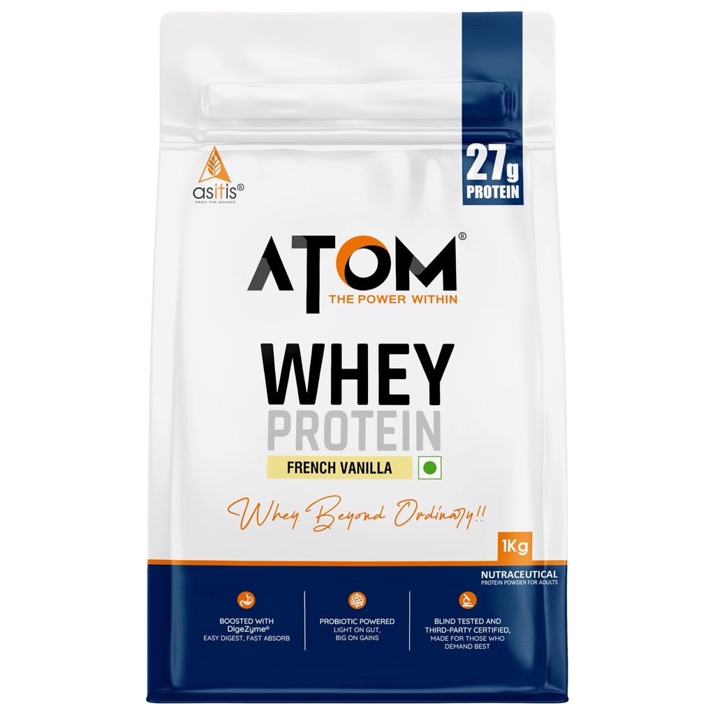 Asitis Nutrition AS-IT-is Atom Whey Protein 1kg/35.2 Oz met verteringsenzymen 